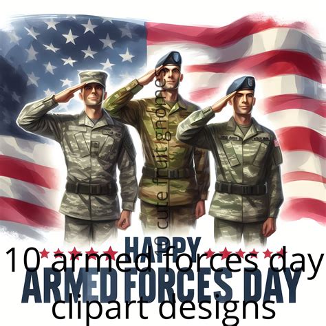 10 Armed Forces Day Clipart Designs Watercolor Clipart Bundle Jpg And