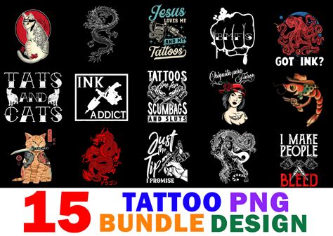 15 Tattoo Shirt Designs Bundle For Commercial Use Tattoo T Shirt 15 Tattoo Shirt Designs Bundle For Commercial Use Tattoo T Shirt