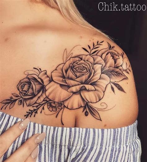 21 Rose Shoulder Tattoo Ideas For Women Stayglam