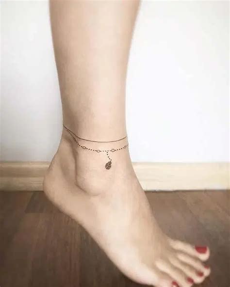 25 Simple And Small Tattoo Designs For Women Ankle Bracelet Tattoo