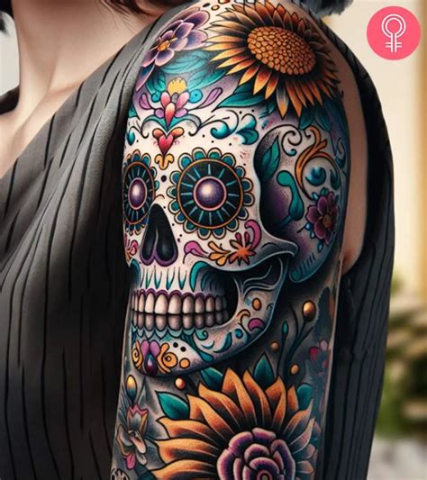 27 Colorful Sugar Skull Tattoo Designs And Meanings Tattooswin 27 Colorful Sugar Skull Tattoo Designs And Meanings Tattooswin