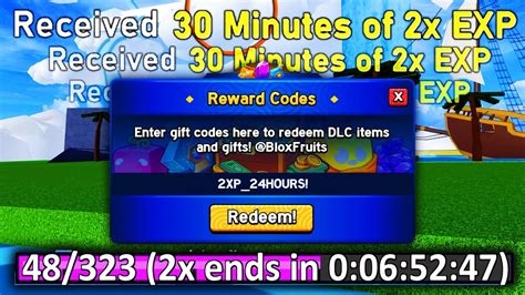 2X Exp Codes Blox Fruits