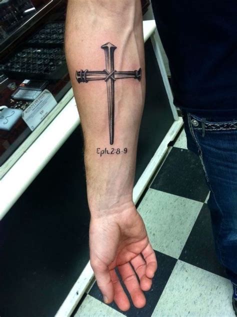 3 Nail Cross Tattoo