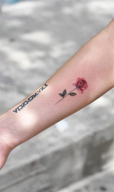 30 Simple And Small Flower Tattoos Ideas For Women Rose Forearm
