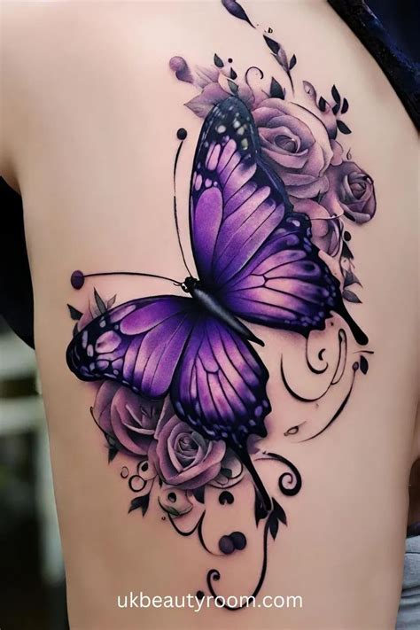 33 Beautiful Butterfly Tattoo Ideas With Their Meanings Purple