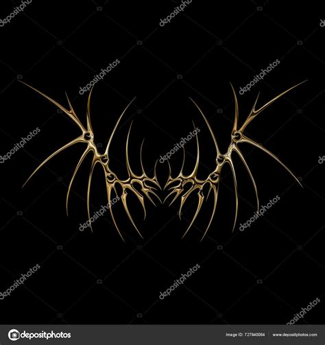 3D Chrome Metal Effect Neo Tribal Y2k Gothic Style Tattoo Cyber