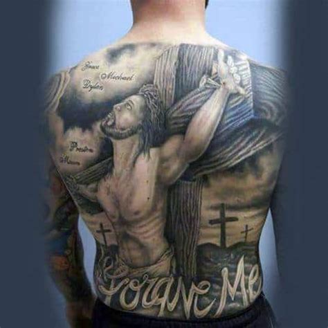 40 Jesus Back Tattoo Designs For Men Religious Ink Ideas