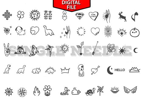 400 Mini Finger Toe Tattoo Flash Sheet Stencil For Real Stick And Poke