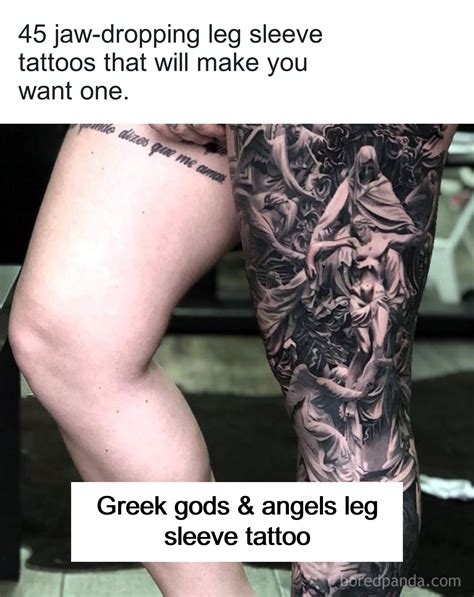 45 Jaw Dropping Leg Sleeve Tattoos That Will Make You Want One Bored