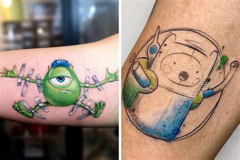 50 Cartoon Tattoos For A Sweet Hit Of Nostalgia Bored Panda