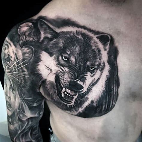 50 Cool Realistic Wolf Tattoo Designs For Men