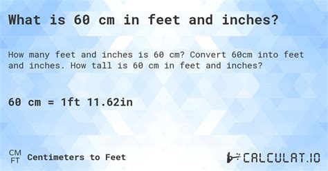 Convert 60cm into Feet: Accurate Conversion for Your Measurements