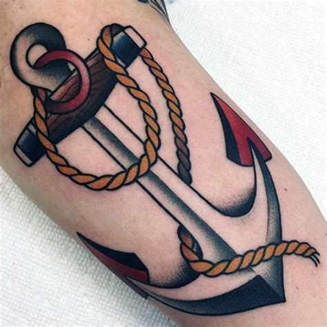 70 Traditional Anchor Tattoo Designs For Men Vintage Ideas