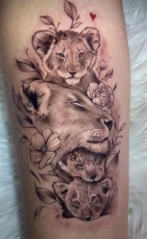 80 Lion Tattoo Ideas And Trending Designs Lioness And Cub Tattoo