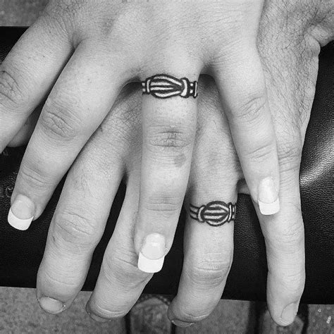 81 Best Matching Couple Tattoo Design Ideas Ring Finger Tattoos Ring