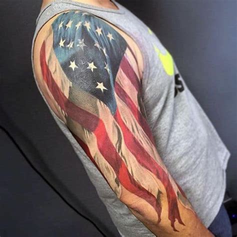 89 Patriotic American Flag Sleeve Tattoo Ideas 89 Patriotic American Flag Sleeve Tattoo Ideas