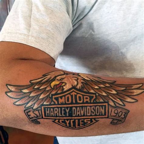 90 Harley Davidson Tattoos For Men Manly Motorcycle Designs