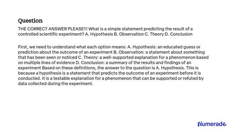 Predictable Outcome: Experiment Forecast Statement