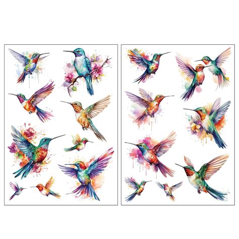 Amazon Com Everjoy Realistic Watercolor Hummingbirds Temporary Tattoo Stickers Waterproof Fake Tattoos For Women And Girls Beauty Personal Care