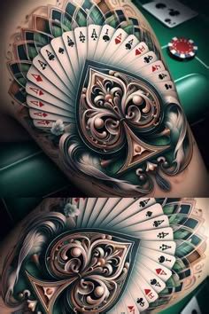 Amp Quot Unbelievably Realistic Playing Cards Tattoo Playing Card Tattoos