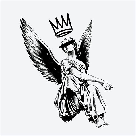 Angel Statue Semi Permanent Tattoo