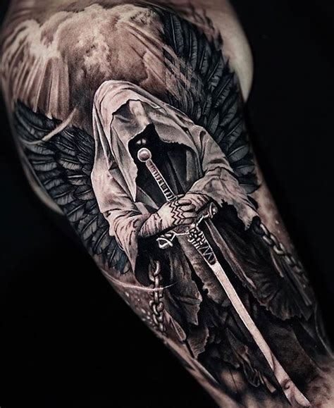 Angel Warrior Tattoo Warrior Tattoo Sleeve Dark Angel Tattoo