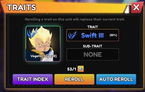 Anime Vanguards Traits