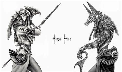 Anubis And Horus Tattoo Designs