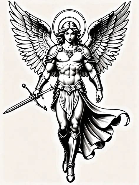 Archangel Saint Michael Tattoo Image Free Ai Generator Makepix Archangel Saint Michael Tattoo Image Free Ai Generator Makepix