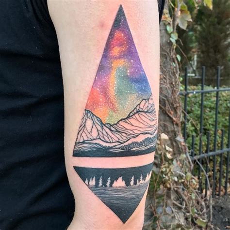 Aurora Borealis In A Triangle Tattoo Tattoogrid Net