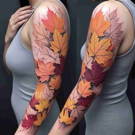 Autumn Leaves Turned Out Beautifully I Really Love This Color Palate Leaves Autumn Fall Plants Tattoo Tattoos Ink Color Art Artist Pnw Fyp Maple Pretty Cool Arms Alchemytattoocollective Salem