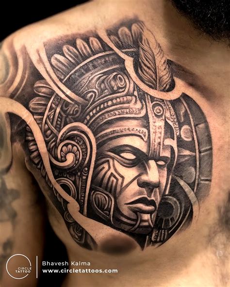 Aztec Tribal Chest Tattoo Aztec Tribal Chest Tattoo