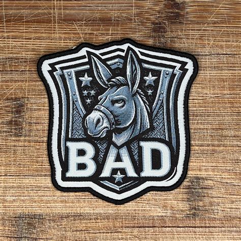 Badass Donkey Iron On Patch 3 5 Inch Embroidered Applique Funny Animal Badass Donkey Iron On Patch 3 5 Inch Embroidered Applique Funny Animal