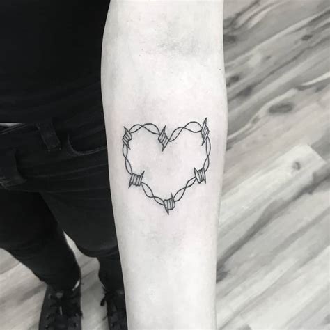 Barbed Wire Heart Tattoo