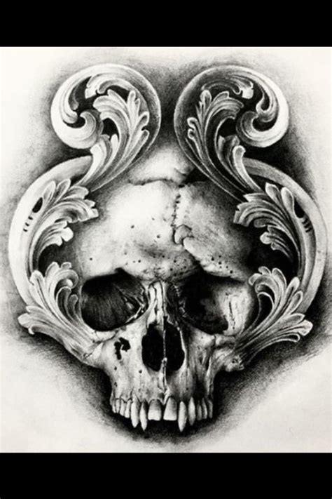 Baroque Skull Tattoo
