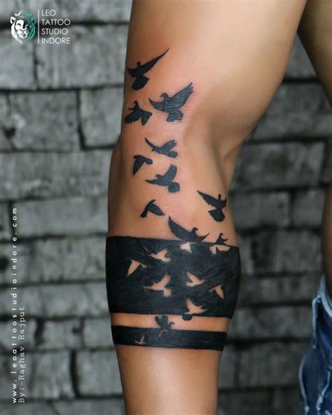 Birds Tattoo Design With Handband Tattoo Artofit