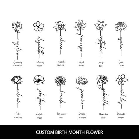 Birth Flowers By Month Tattoo