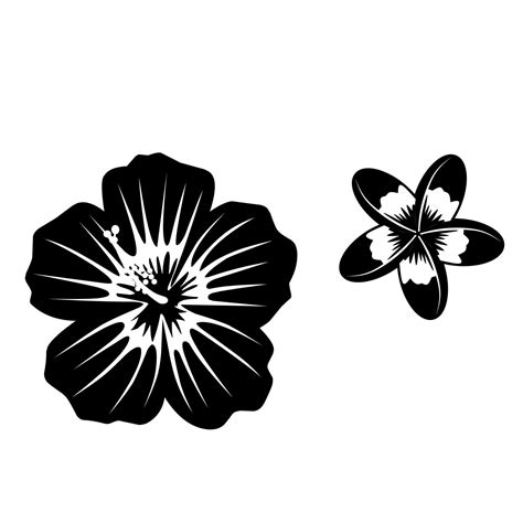 Black And White Silhouette Of Tropical Flowers With Bold Lines And Contrast Ideal For Tattoo Designs Prints And Floral Themed Artwork 68340846 Vector Art At Vecteezy