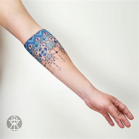 Blue Pattern Tattoo On The Forearm Tattoogrid Net Blue Pattern Tattoo On The Forearm Tattoogrid Net