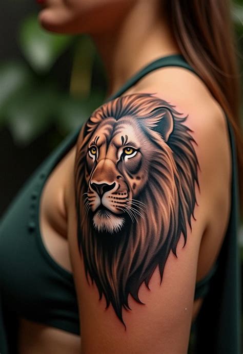 Bold Lion Head Tattoo Design Cozy Vibes