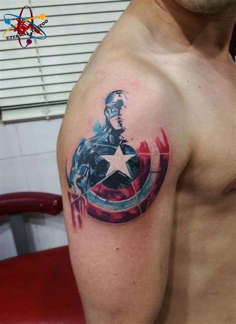 Captain America Tattoo Marvel Tattoos Avengers Tattoo Sleeve Tattoos