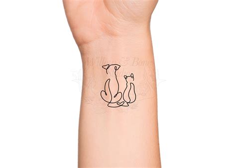 Cat And Dog Outline Tattoo Cat And Dog Outline Tattoo