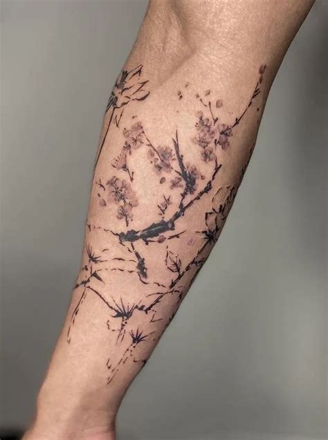 Cherry Blossom Branch Tattoo Men