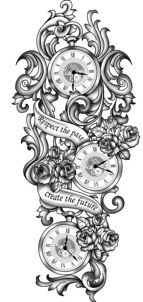 Clock Tattoo Stencil Design Tattoo Style Trends