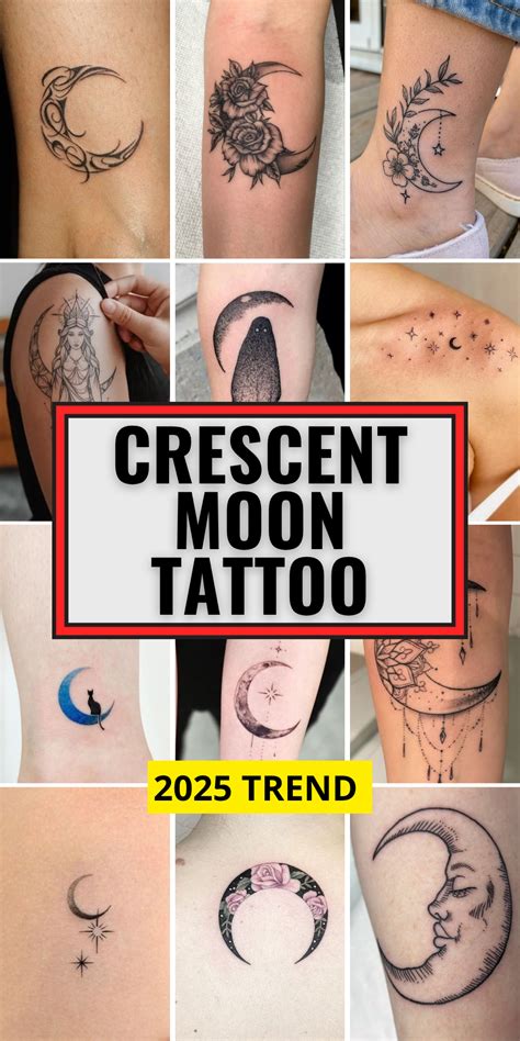 Crescent Moon Tattoo Ideas 2025 Featuring Two Crescent Moons With Face