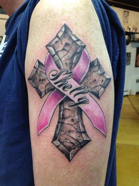 Cross And Ribbon Tattoo Designs