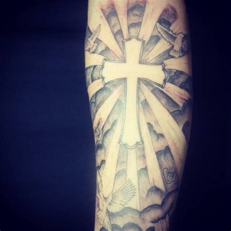 Cross In Clouds Tattoo