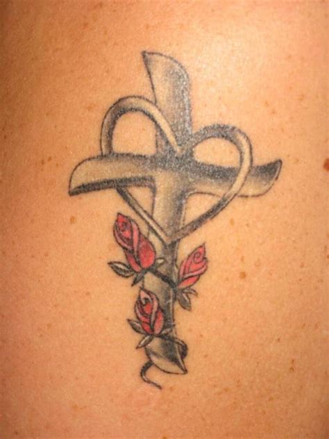 Cross With Heart Tattoo