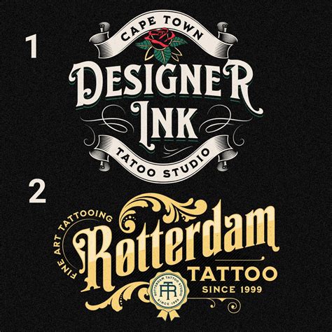 Custom Tattoo Artistry Commissioned Tattoo Designs Logo Creations Tattoo Specialist Retro Tattoo Logo Template