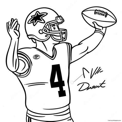 Dak Prescott Throwing Football Coloring Page 41674 32939
